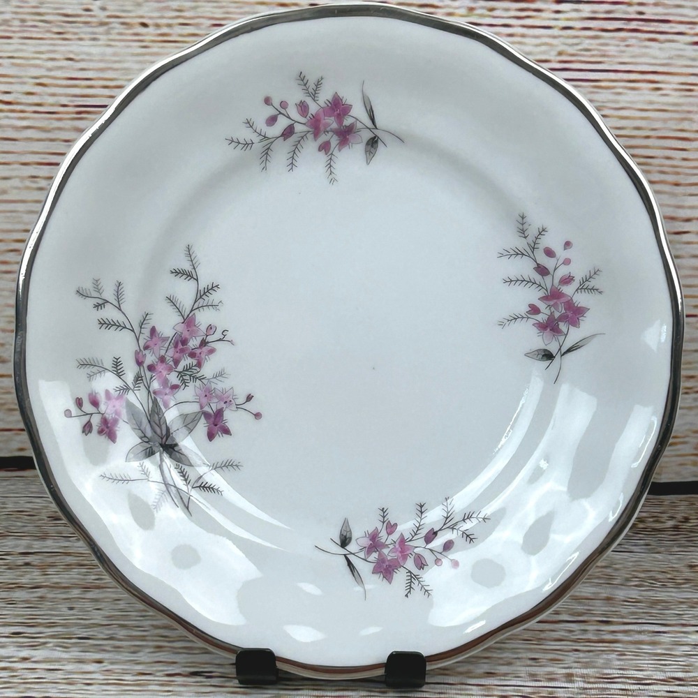Favolina Karolina Jarolina Porcelain Salad Plate‎ 3879 Floral Silver Scalloped 4